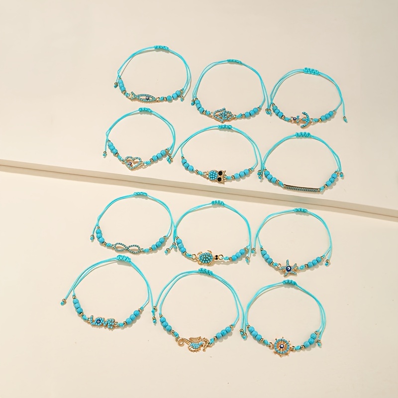 Lapis Lazuli Women's Bracelet Set with Sea Turtle Pendant